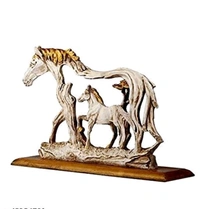 Pakhi Creations Modern Abstract Golden Horse Sculpture Geometric Resin Wildlife Decor Gift Craft Ornament Accessories Furnishing. - Free Size, Resin, Figurines, Pack of1